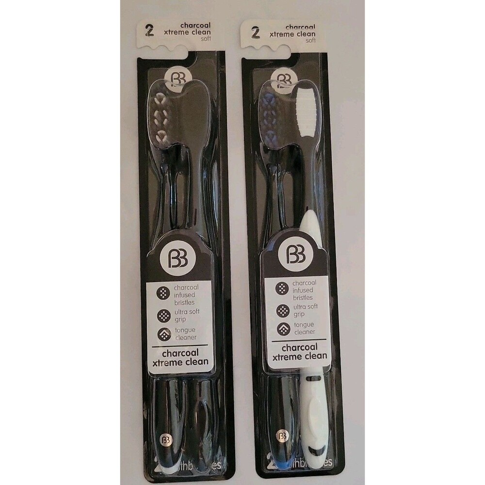 2 Packs Brush Buddies Charcoal  Xtreme Toothbrush Soft Bristles.  Great Deal!!